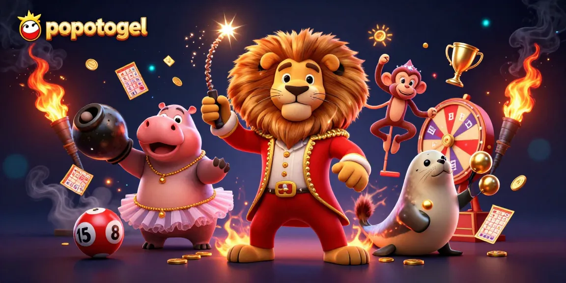 Engage in thrilling games as popotogel showcases vibrant lottery elements with iconic characters.