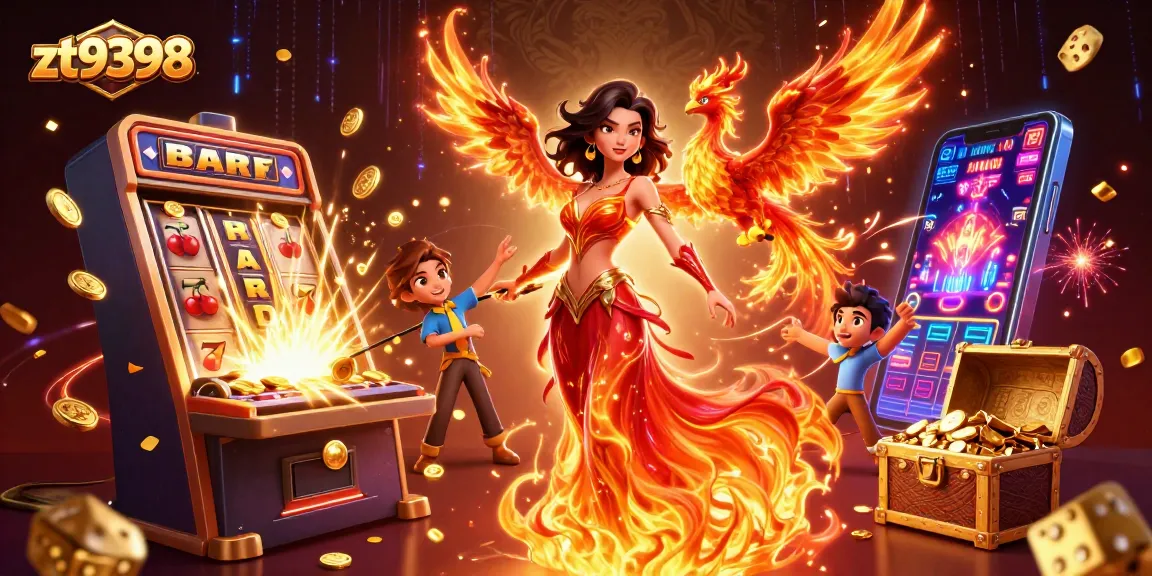 Experience exciting winnings with zt9398 in this vibrant casino-themed digital illustration.