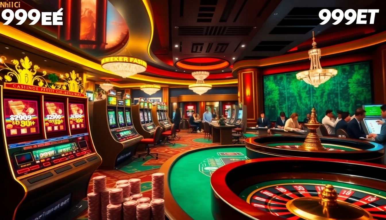 Experience luxurious gameplay at NHÀ CÁI 999BET with engaging slot machines and poker tables.