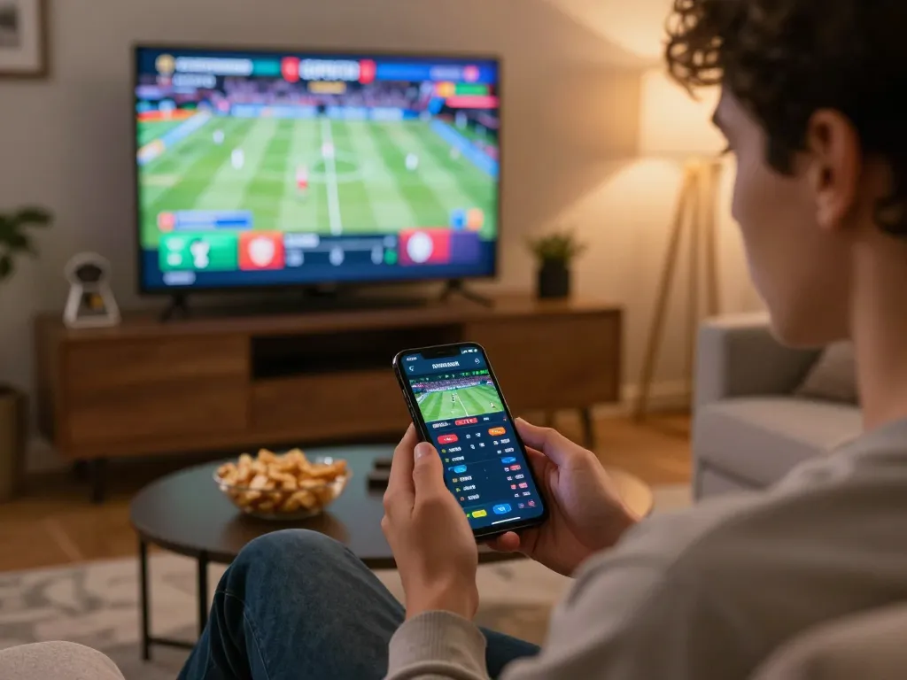 Placing bets in real-time with NK88 COM mobile app during a thrilling sports game.