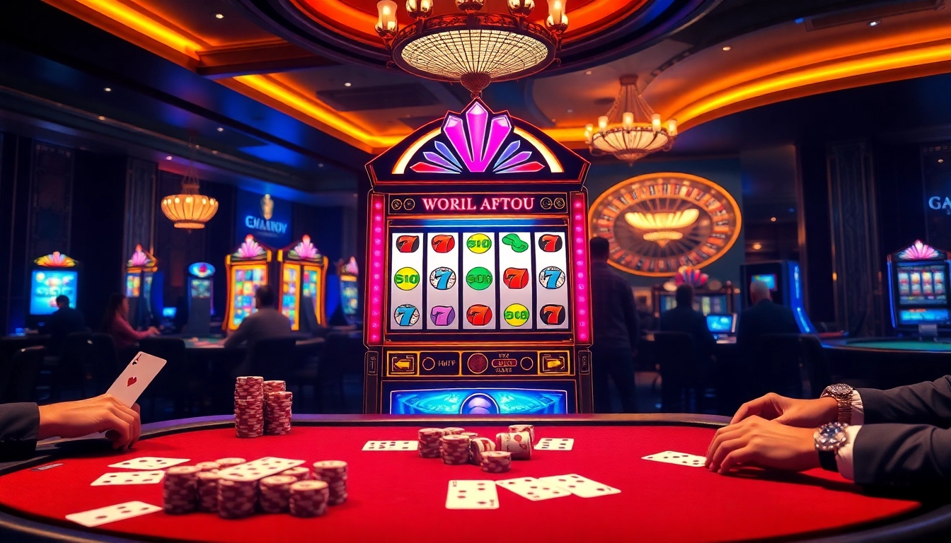 Experience the thrill of slot gacor with vibrant casino visuals and engaged players.