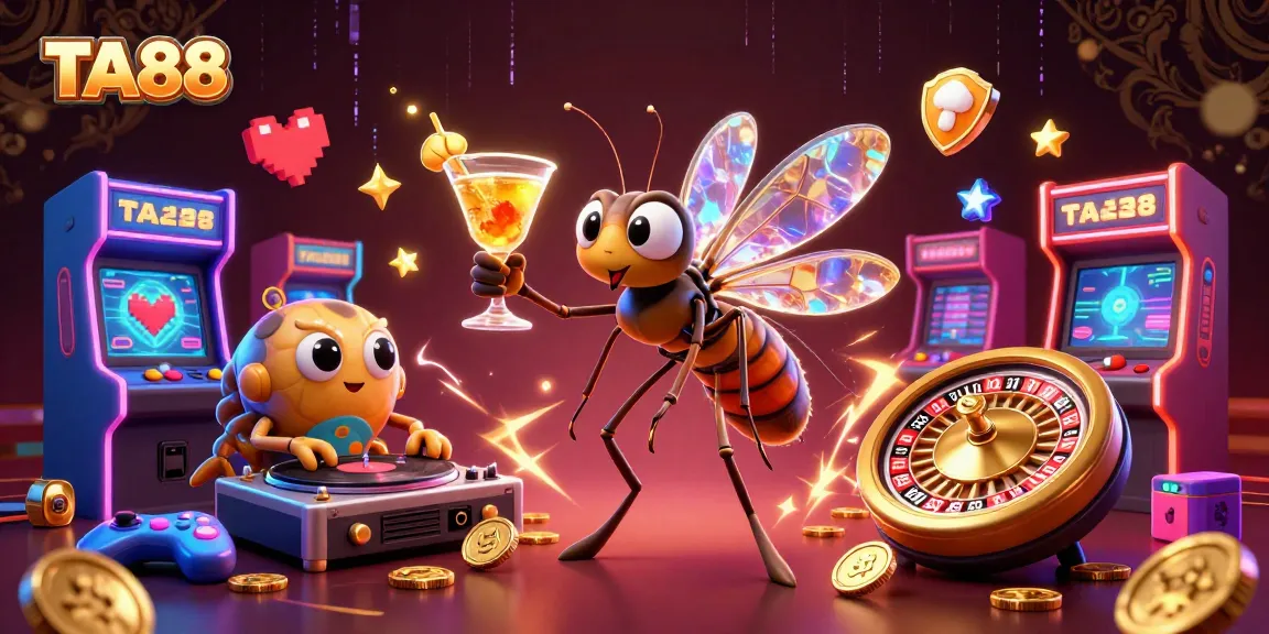 Engage with TA88 as a vibrant casino character in a dynamic gaming atmosphere.