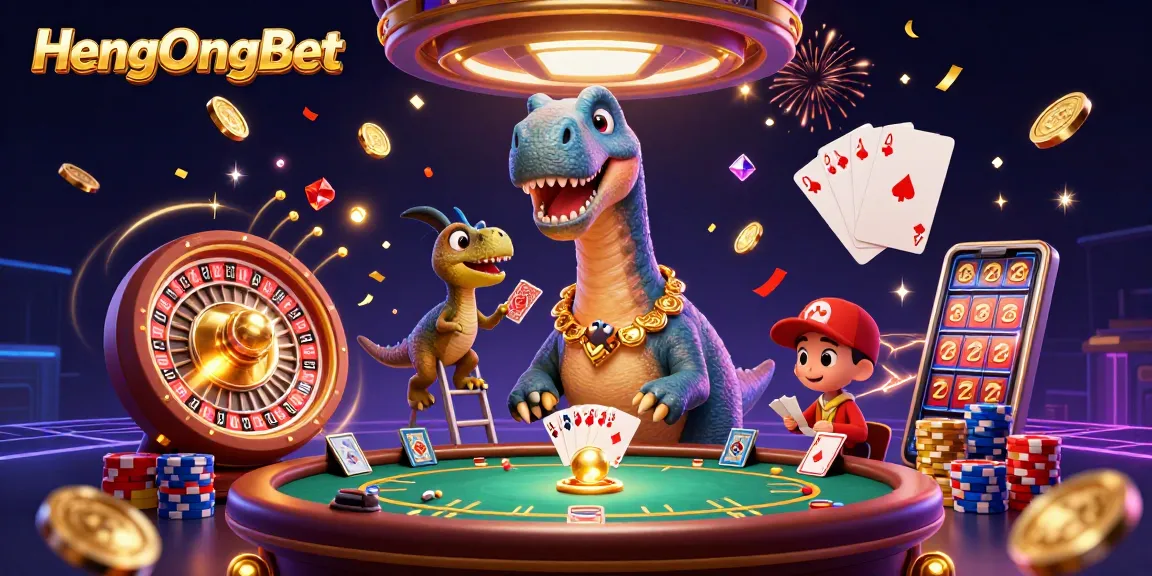 Experience excitement at HengOngBet with lively casino characters, games, and vibrant energy.
