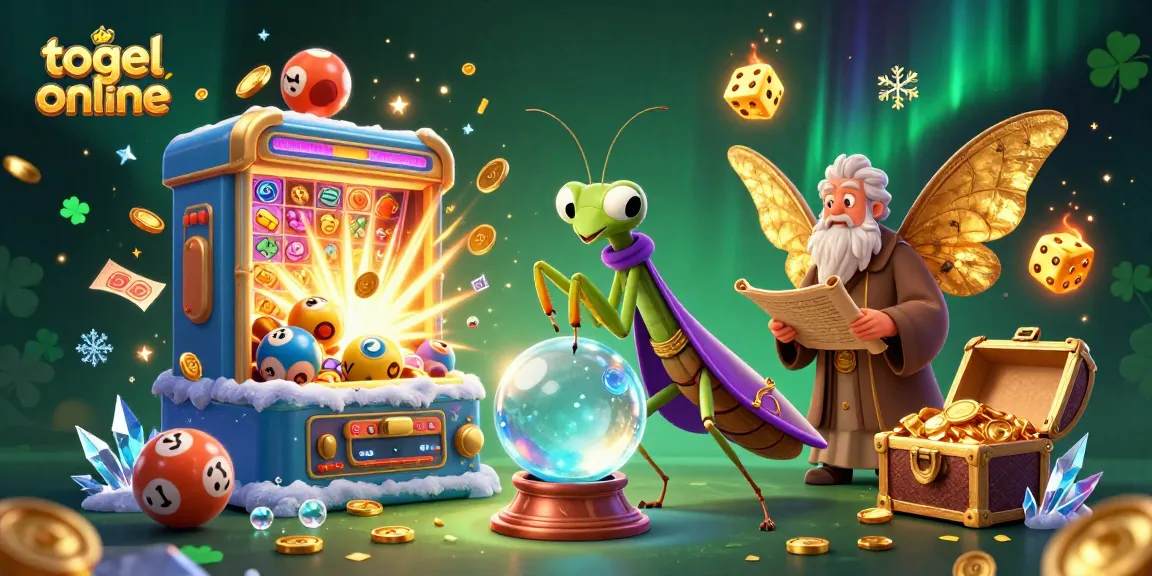 Engage with togel online through an enchanted 3D scene featuring fortune tellers and dynamic lottery elements.