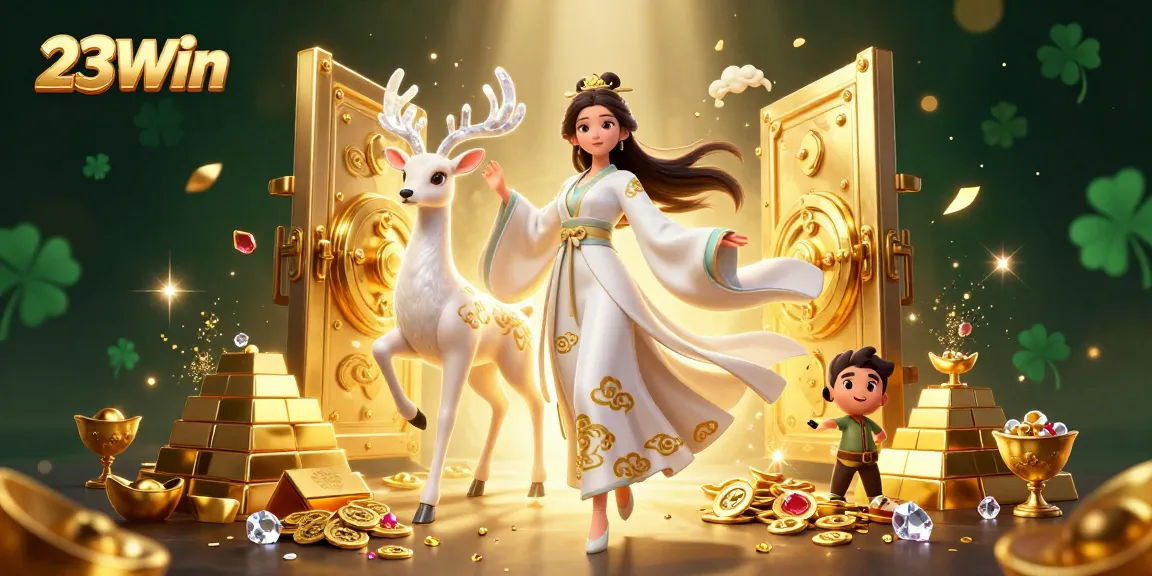 Experience the excitement of 23Win with this vibrant online casino illustration featuring dynamic game elements.