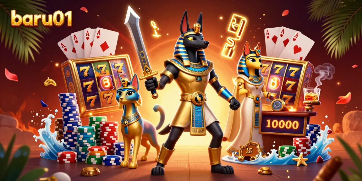 Ikuti aksi slot mendebarkan di baru01 dengan Anubis dan Bastet di tengah permainan yang cerah.