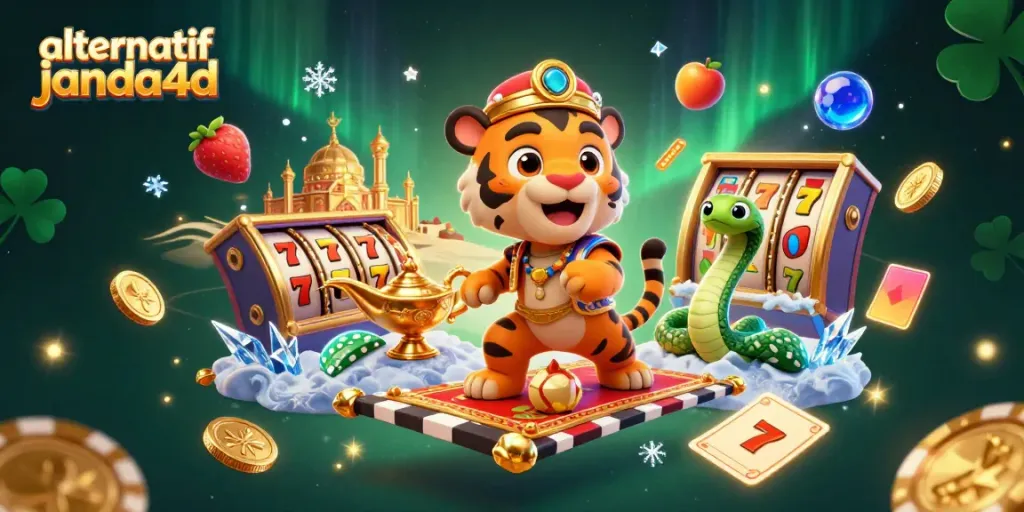 Permainan slot yang menarik dengan simbol keberuntungan dan jackpot pada alternatif janda4d.