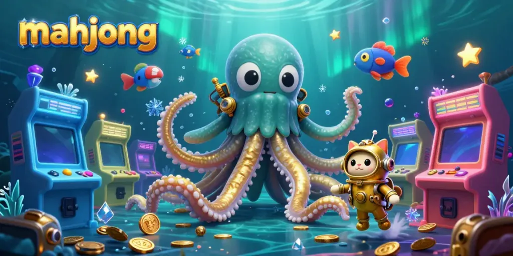Mainkan mahjong dengan gaya baru di bawah laut, dijuluki oleh karakter 3D ceria dan elemen judi.