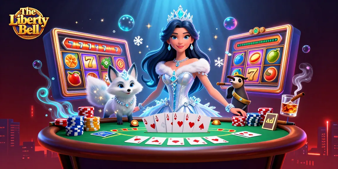 The Liberty Bell slot machine showcases vibrant slot reels and lucky 7s in a captivating scene.