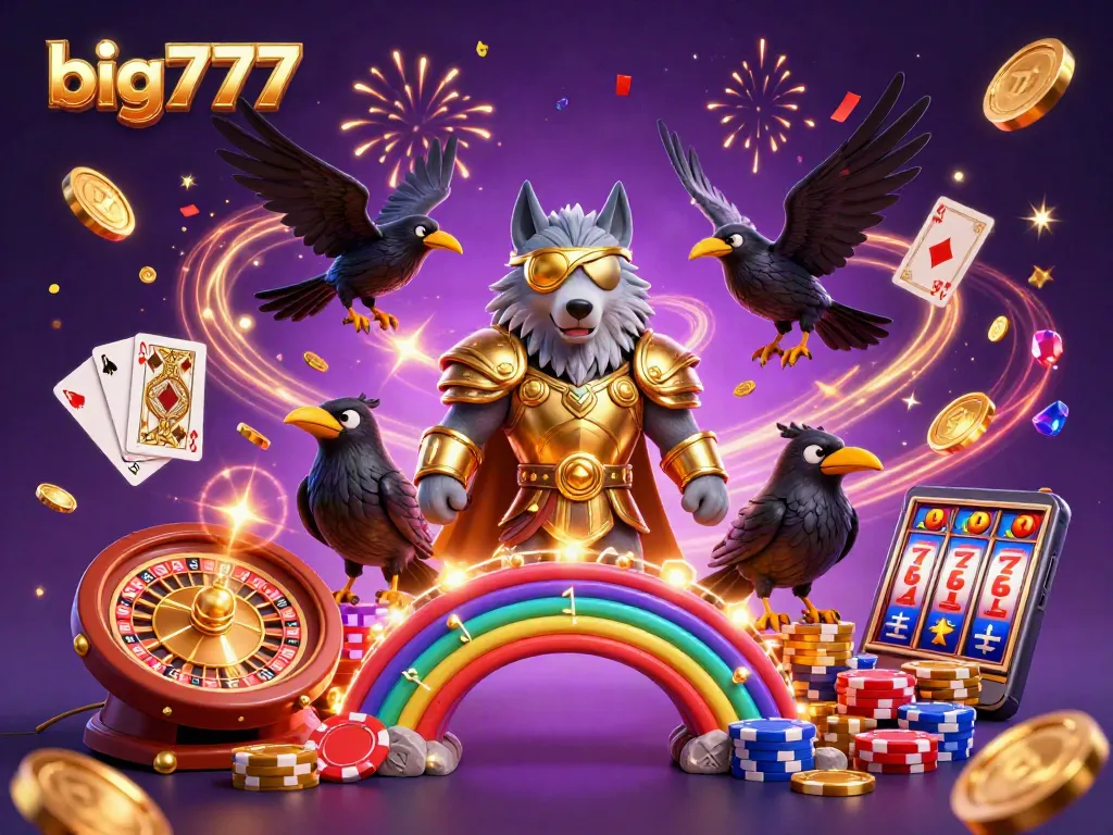 Experience thrilling wins with big777 as Odin and ravens navigate a vibrant casino scene.