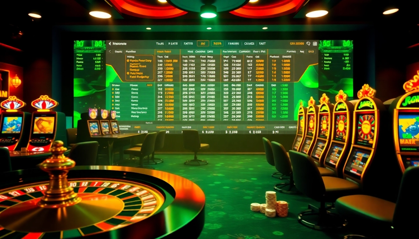 KQBD sports betting scene with a roulette wheel and colorful poker chips, reflecting excitement in gambling.