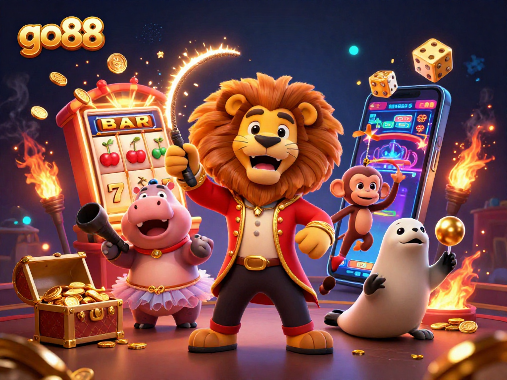 Experience thrilling wins at go88 with a vibrant casino illustration of engaging characters and games.