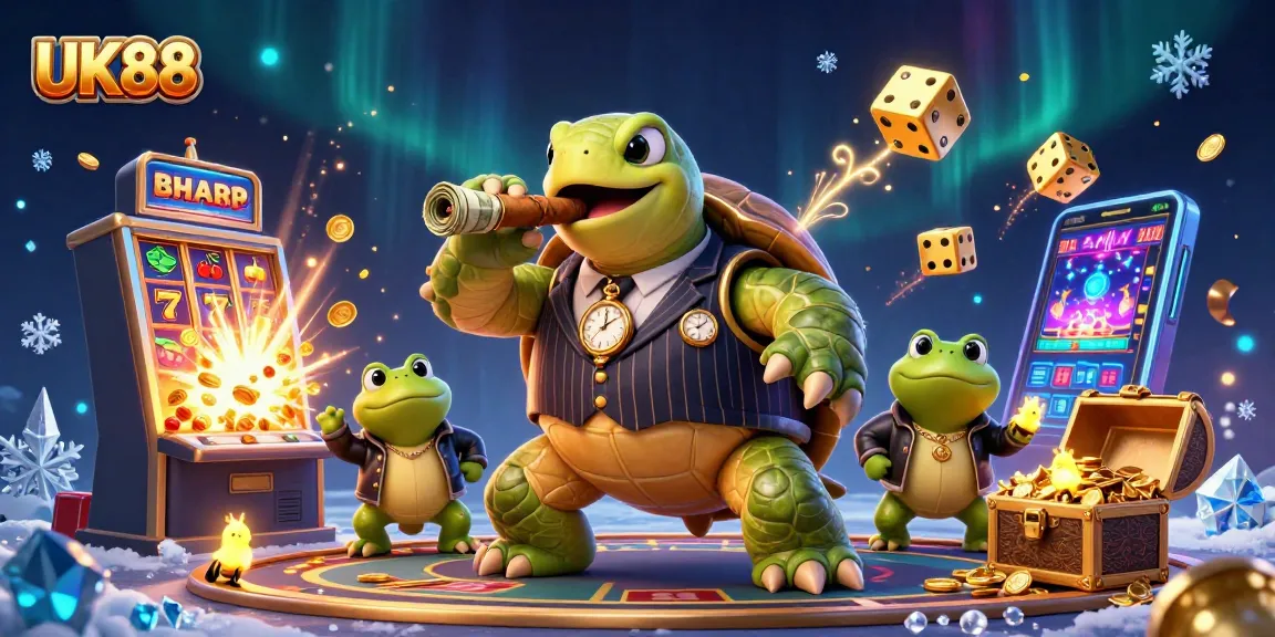 Experience thrilling gameplay at UK88 with vibrant 3D illustration of casino characters and dynamic gaming elements.