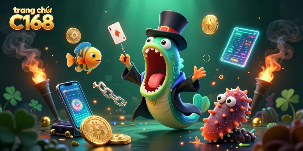 Experience excitement at trang chủ C168 with a magical underwater casino scene bursting with vibrant activity.